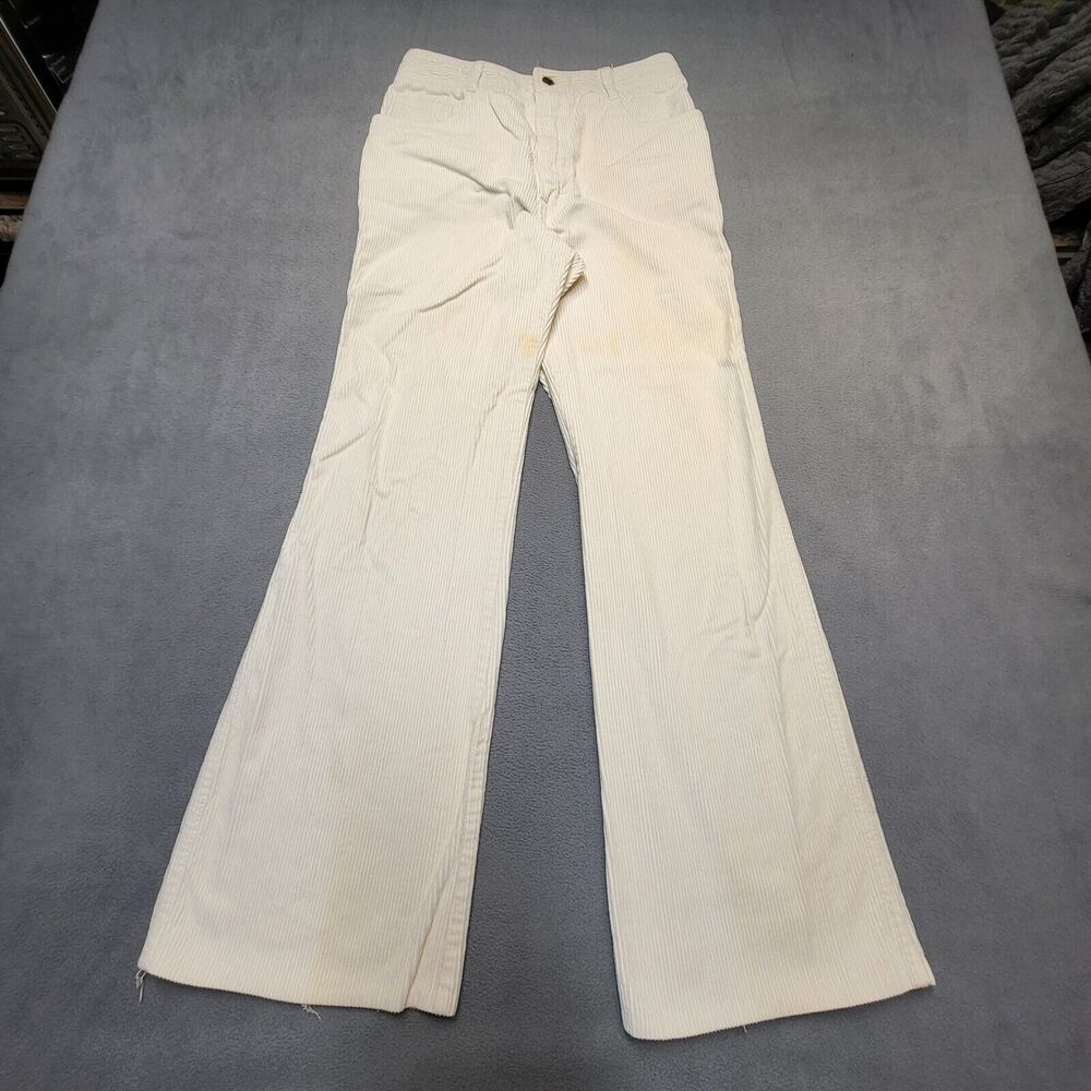 Jordache Womens Size 34 White‎ Corduroy Pants Flared Leg Vintage